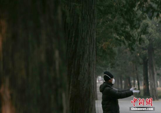 2月4日，一位老人在北京天坛公园健身。<a target='_blank' href='http://www.chinanews.com/'>中新社</a>记者 刘关关 摄